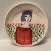 Ceramic Blue Haired Lady Plate Set  - Image 2