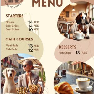 Breakfast Tray and unlimited tea with mint (doggie food charged separately)