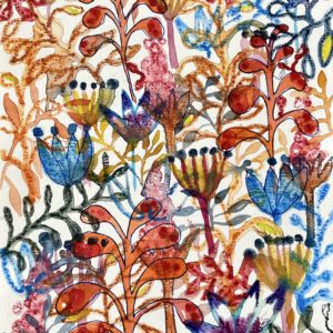 Abstract Floral Painting in Mixed Media
