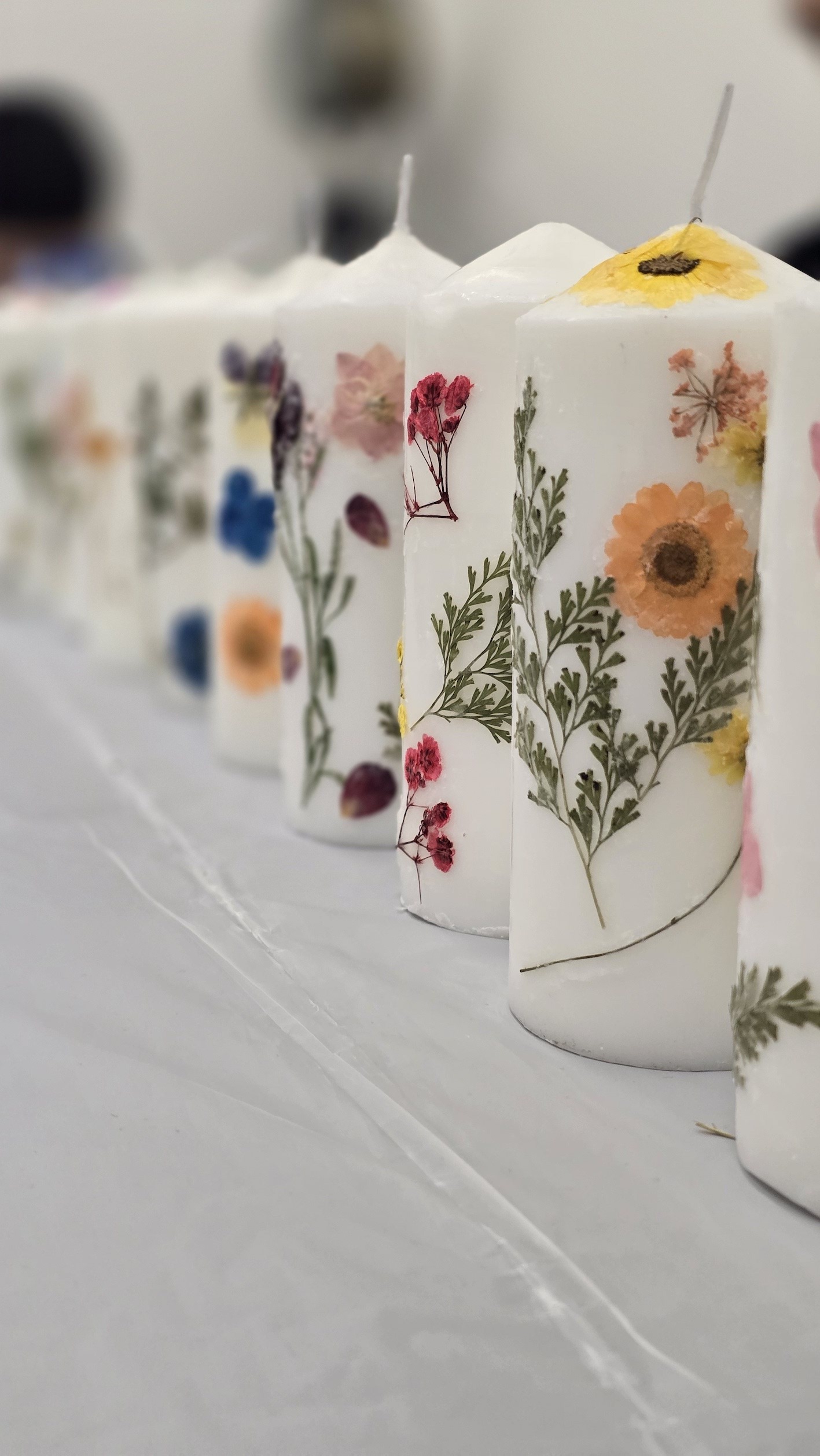 Flower Arrangement on Candles