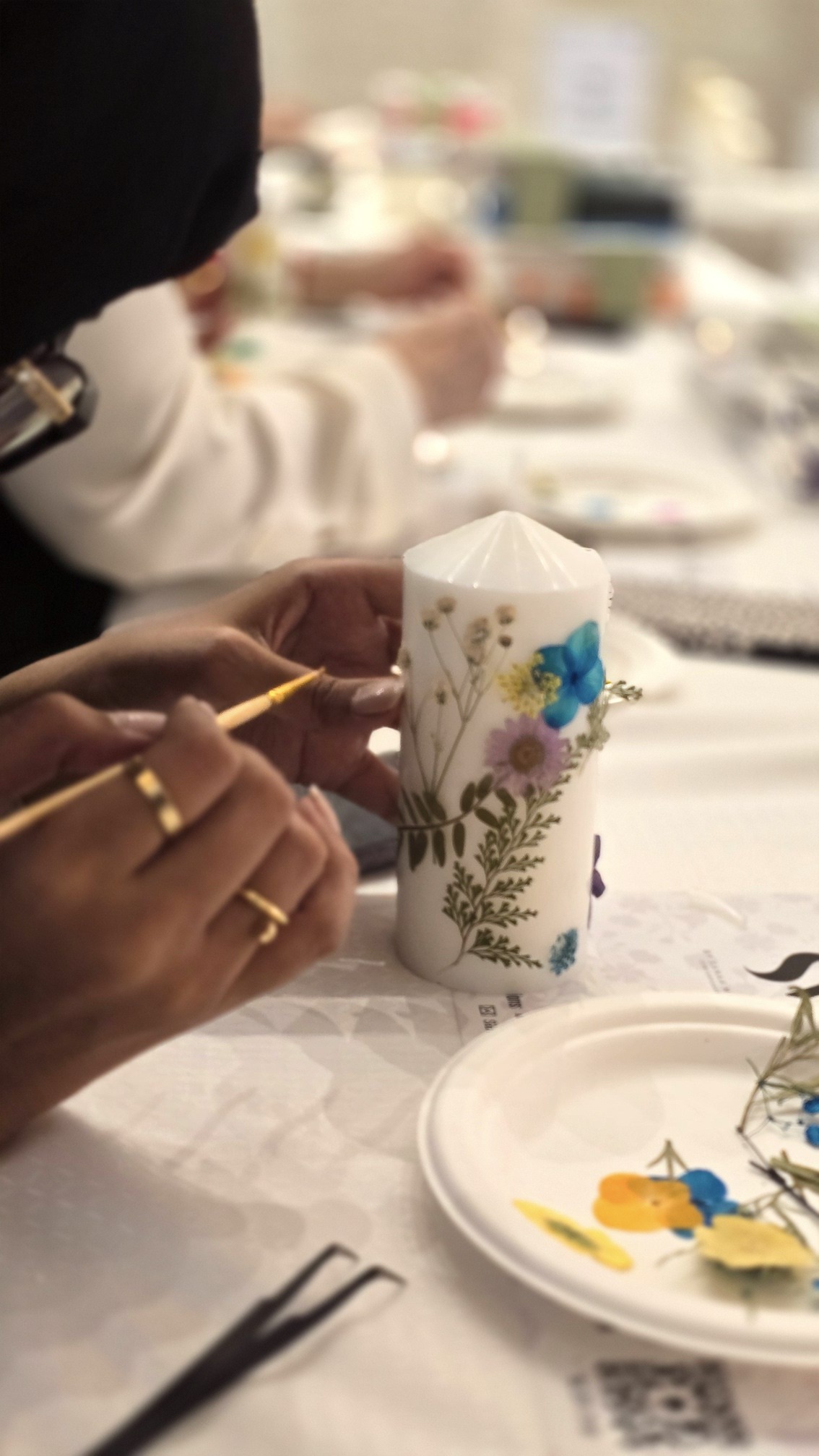 Flower Arrangement on Candles