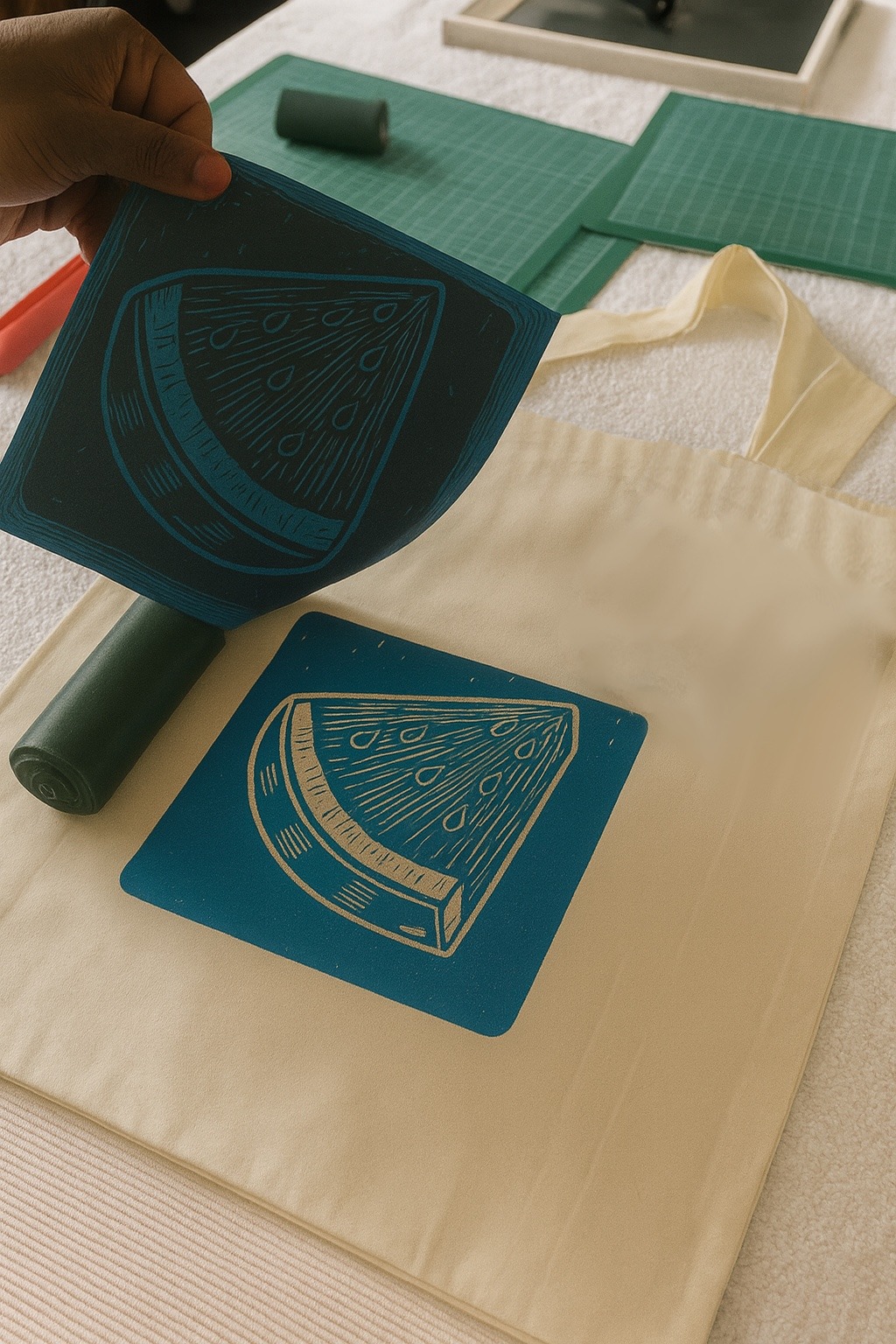 Lino Print Tote Bag Workshop – Watermelon Edition