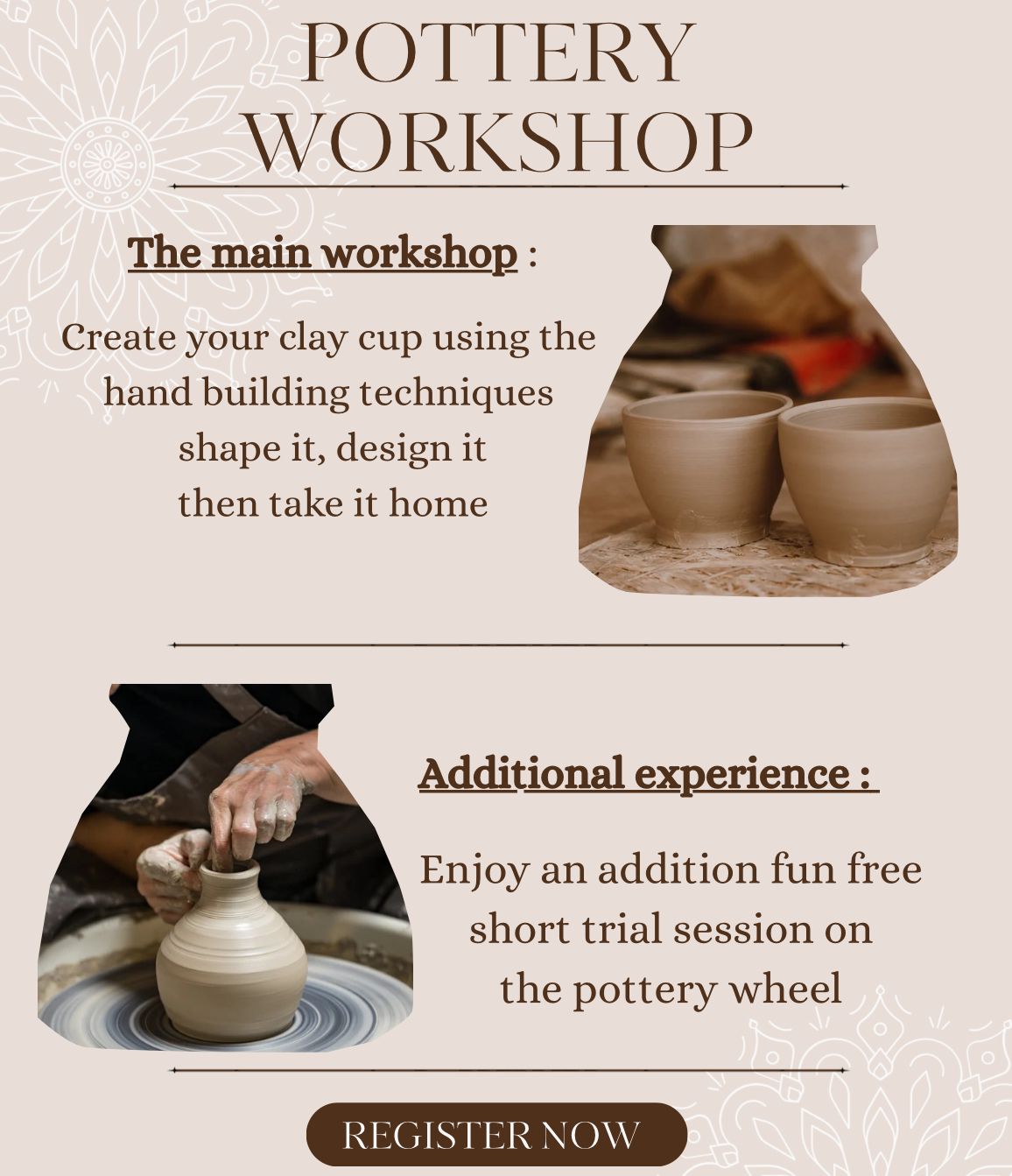 Pottery Workshop – Create Your Own Clay Mug/plate